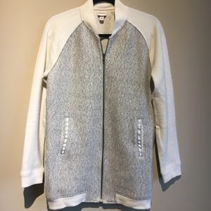 Colorblock cozy fleece zip up NWOT
